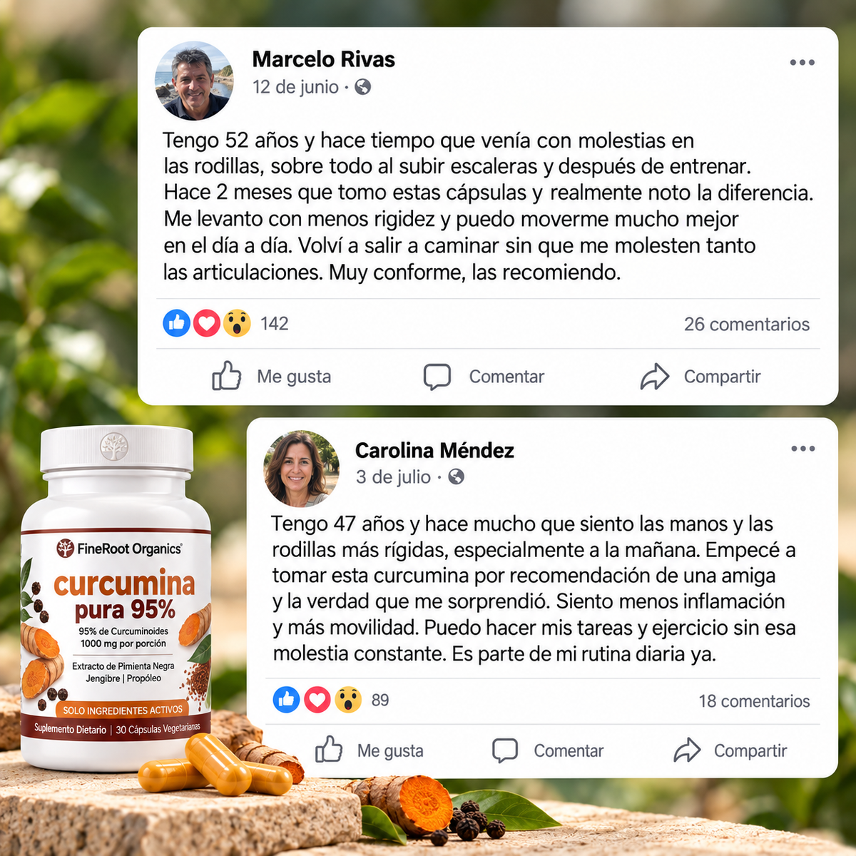 Cápsulas de Curcumina 95% | Apoyo para articulaciones y movilidad